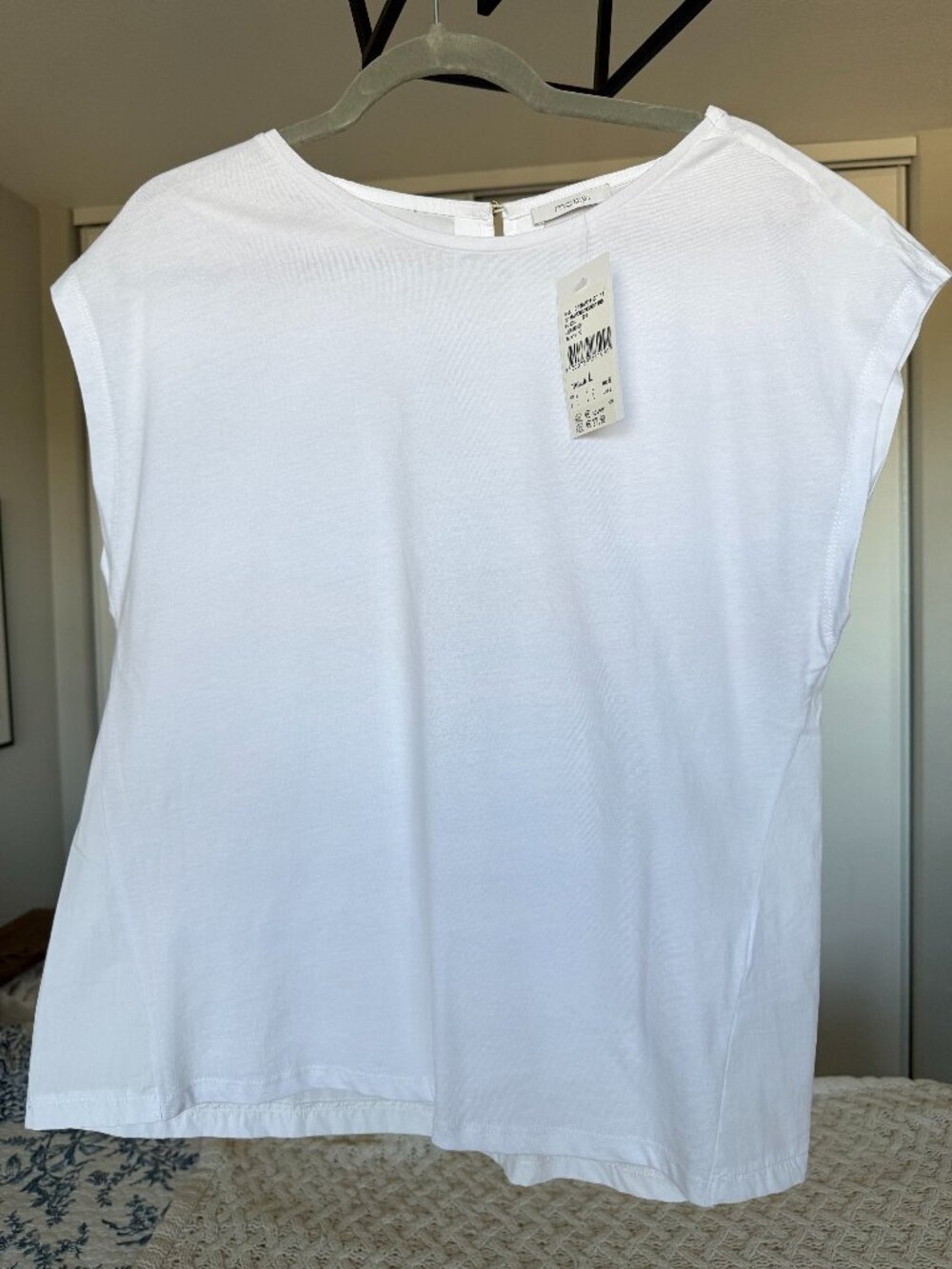 Motivi women’s white blouse, size L, new with original tags, purchased in Italy.